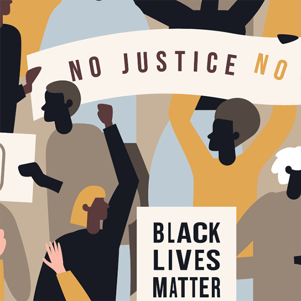 Illustration of Black Live Matter protesters
