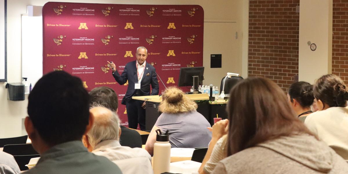 Dr. Chand Khanna gives a presentation titled, "A comparative and iterative approach to osteosarcoma metastasis biology and therapy," during the inaugural RIDE Summit. 