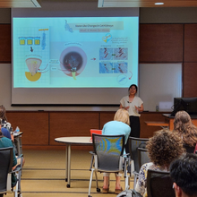 Nuttha Hengtrakul presents her three-minute thesis during the 2024 St. Paul Science in Seconds event.