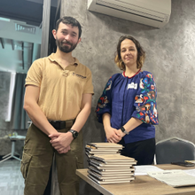Natalia Gozak (right) is among Ukraine's wildlife rehabilitators continuing her work of helping animals as war devastates the country. 