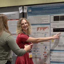 Second-year veterinary student Lauren Wolfrath explains her research into using engineered cells to further the study of prion diseases, a type of neurodegenerative diseases that affect both humans and animals. 